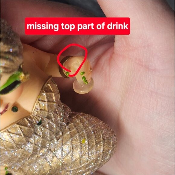 December Diamonds Mermaid Margarita Gold 2003 Ornament Chipped Cup No Box - Picture 7 of 11